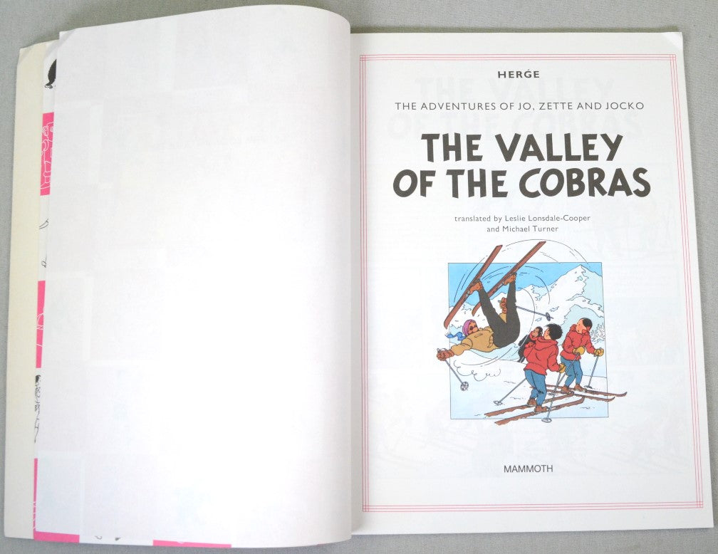 Jo, Zette and Jocko: Vally of the Cobras - Mammoth 1986 UK Paperback 1st Edition