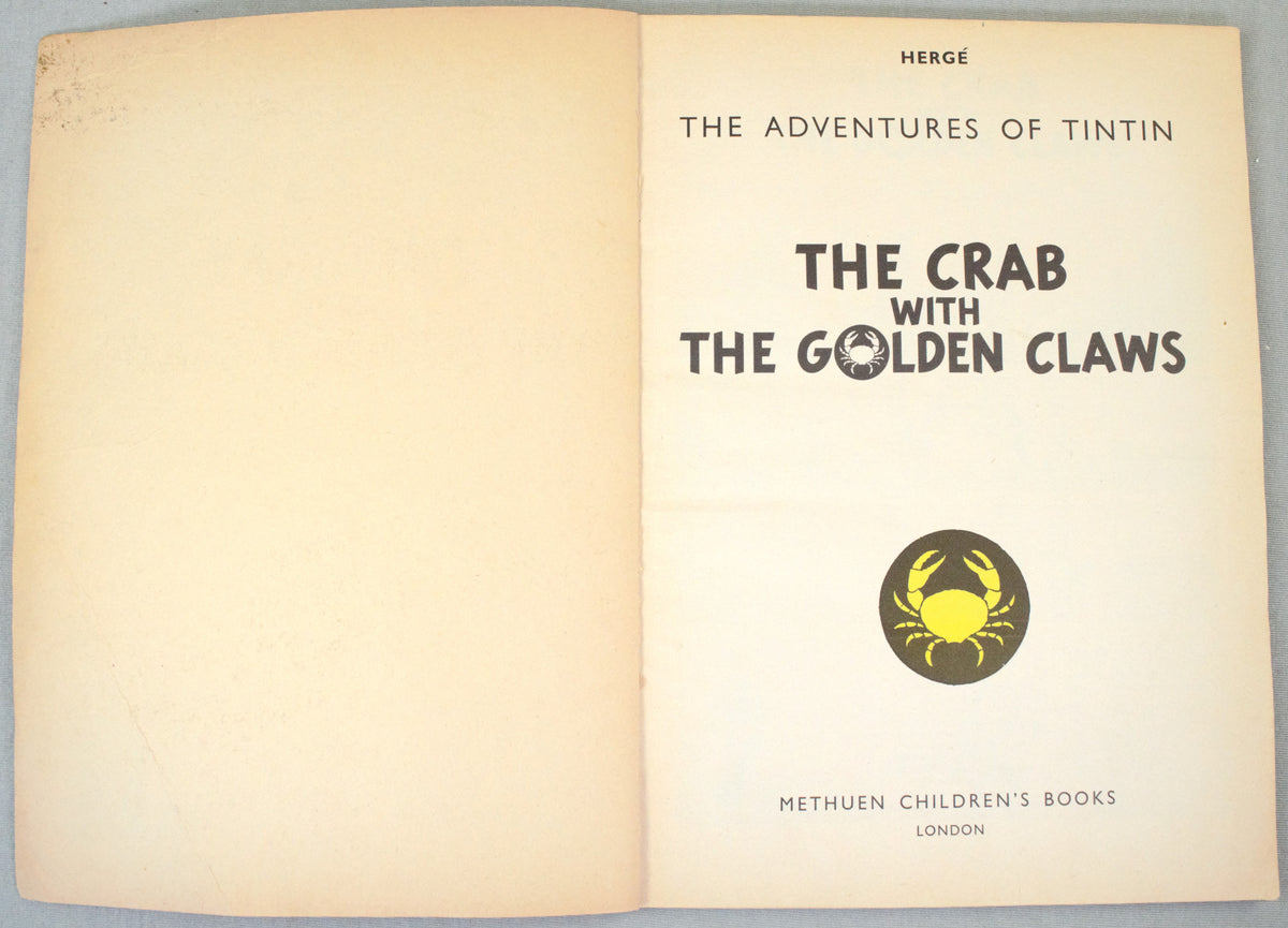 Crab with the Golden Claws Methuen 1972 1st UK Paperback Edition Rare Tintin Book Herge