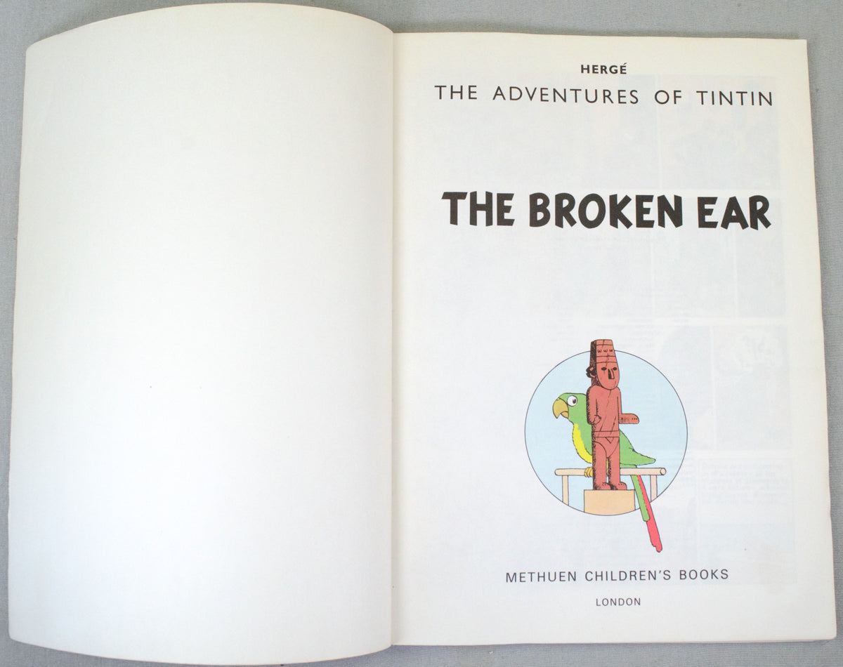 The Broken Ear - Methuen 1976 1st UK Paperback Edition Rare Tintin Book Herge
