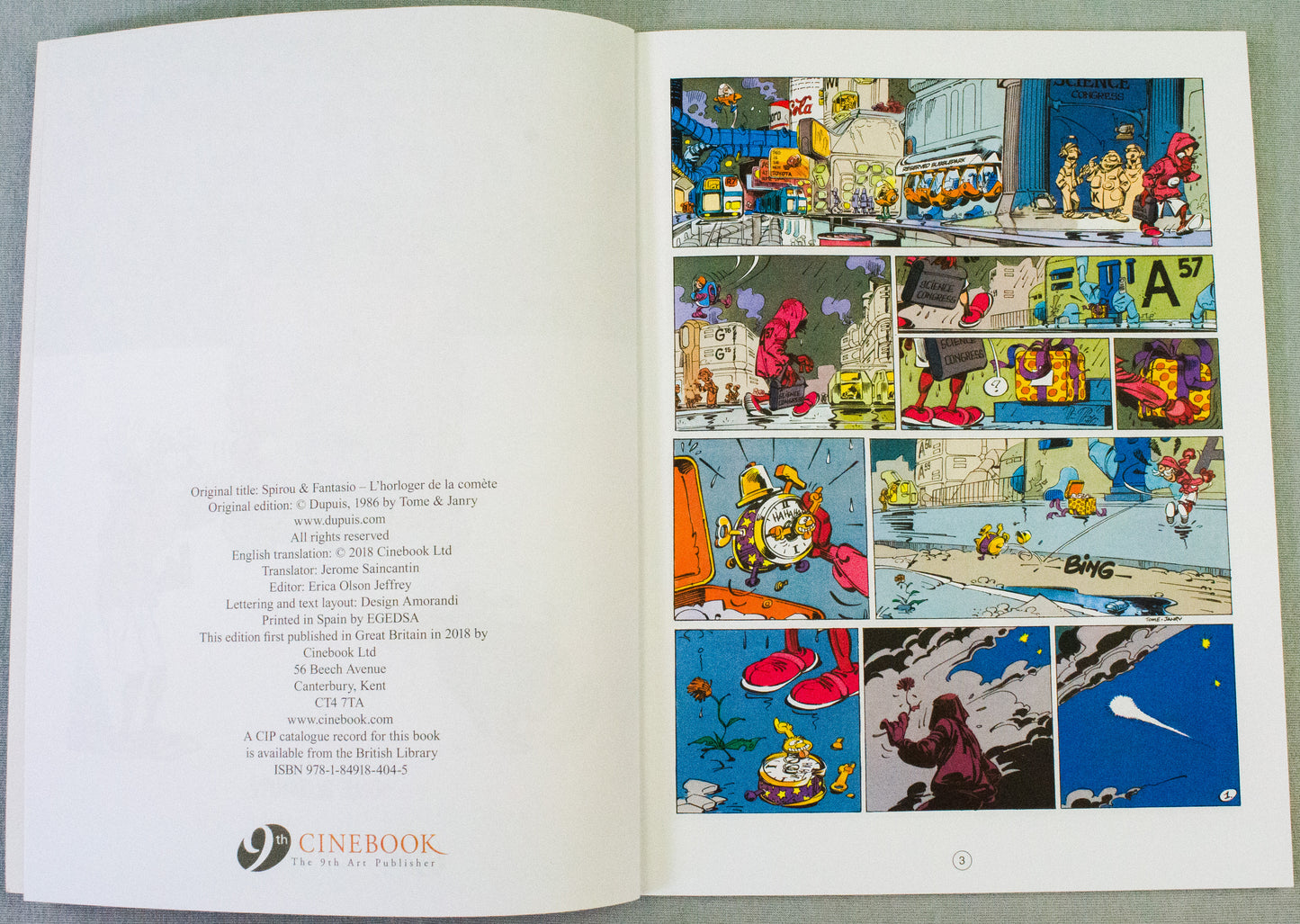 Spirou & Fantasio Volume 14 (The Clockmaker & The Comet) - Uk Cinebook Paperback Edition
