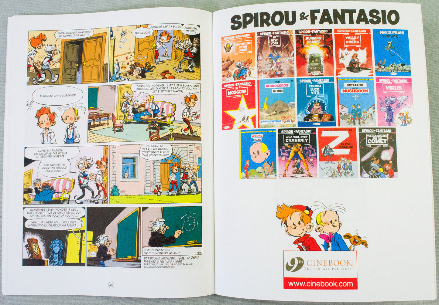Spirou & Fantasio Volume 14 (The Clockmaker & The Comet) - Uk Cinebook Paperback Edition
