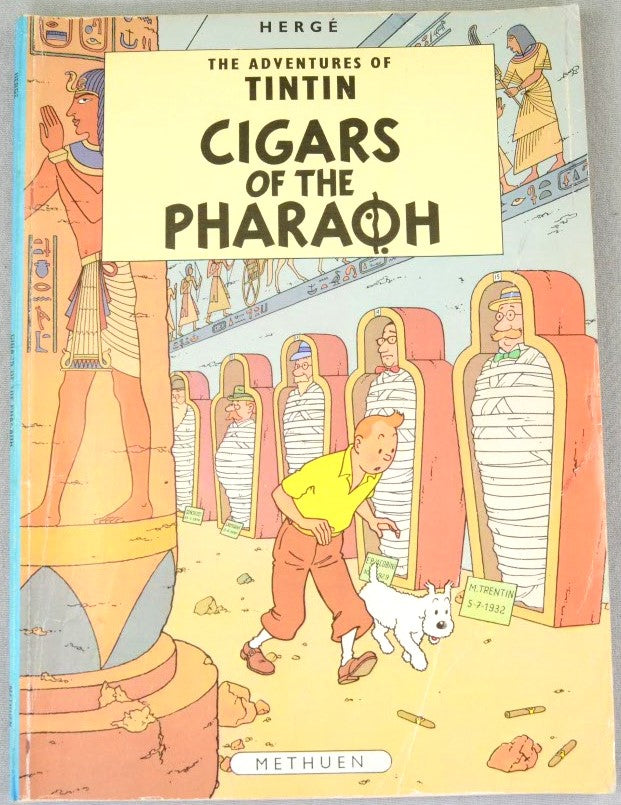 Cigars of the Pharaoh - Methuen 1975 1st UK Paperback Edition Rare Tintin Book Herge