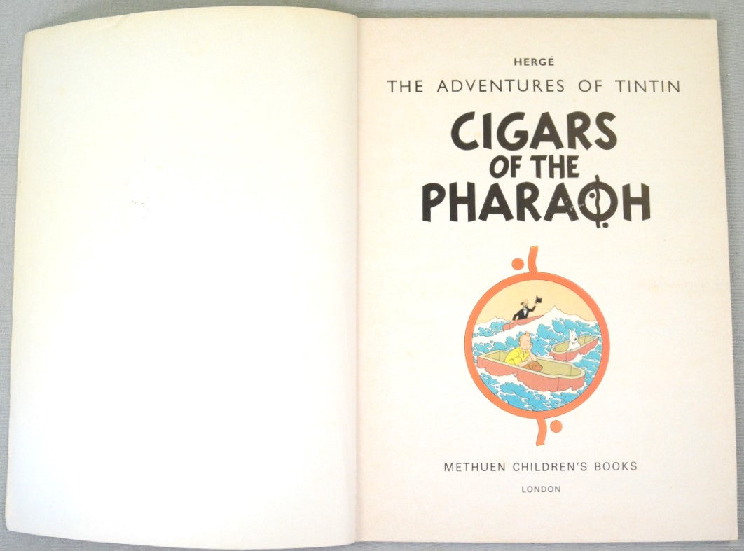 Cigars of the Pharaoh - Methuen 1975 1st UK Paperback Edition Rare Tintin Book Herge