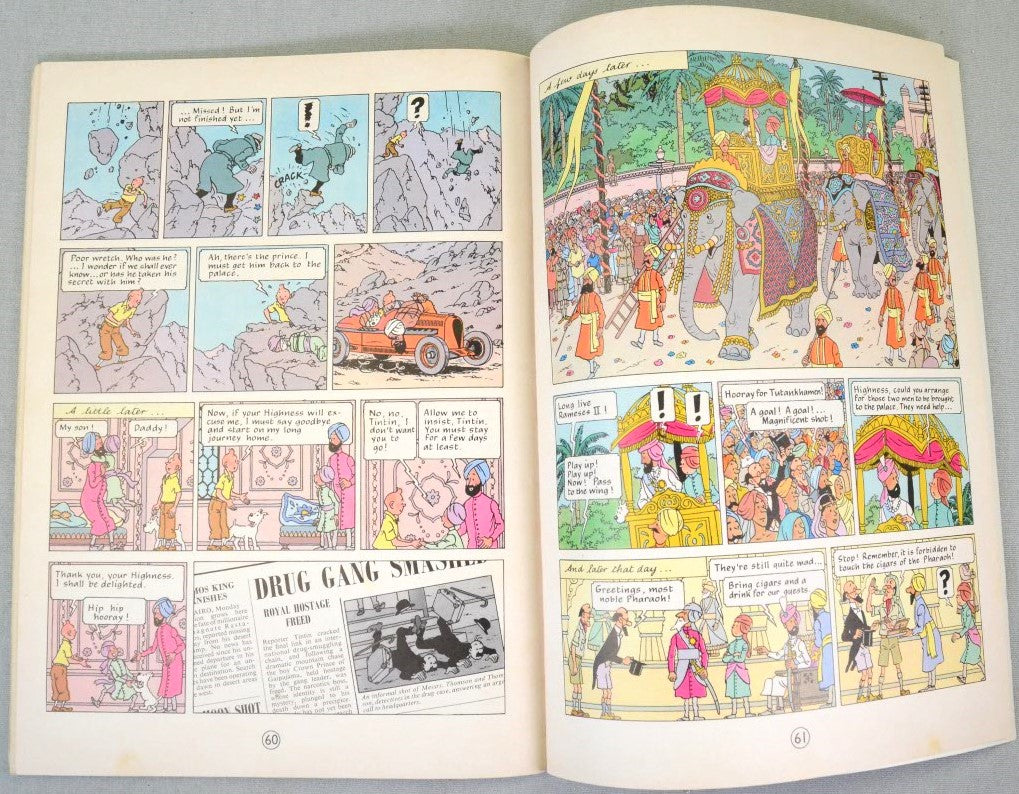 Cigars of the Pharaoh - Methuen 1975 1st UK Paperback Edition Rare Tintin Book Herge