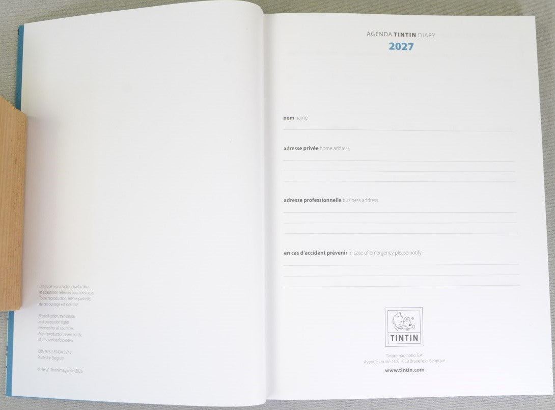 2027 Tintin Desk Diary - Adventures of Tintin by Herge/Moulinsart Editions