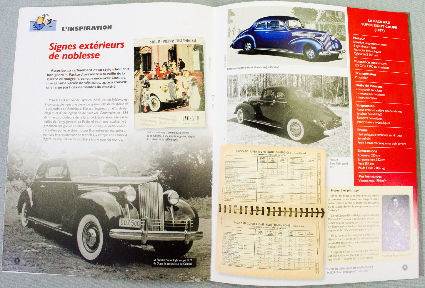 Hachette Tintin 1/24 Car #28 Packard 6 - King Ottokar's Sceptre - Herge Voiture Figure