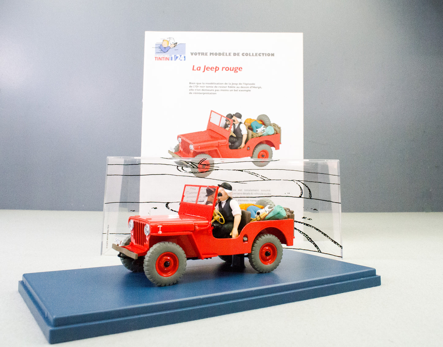 Hachette 1/24 Tintin Car #6 Willy's Red Jeep V1: Land Black Gold Rare Model Voiture Figure