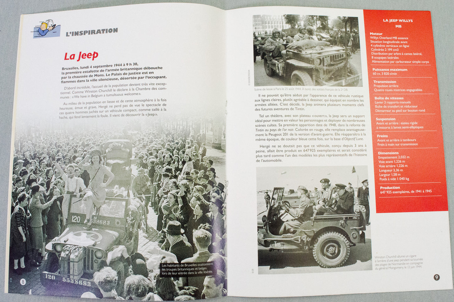 Hachette 1/24 Tintin Car #6 Willy's Red Jeep V1: Land Black Gold Rare Model Voiture Figure