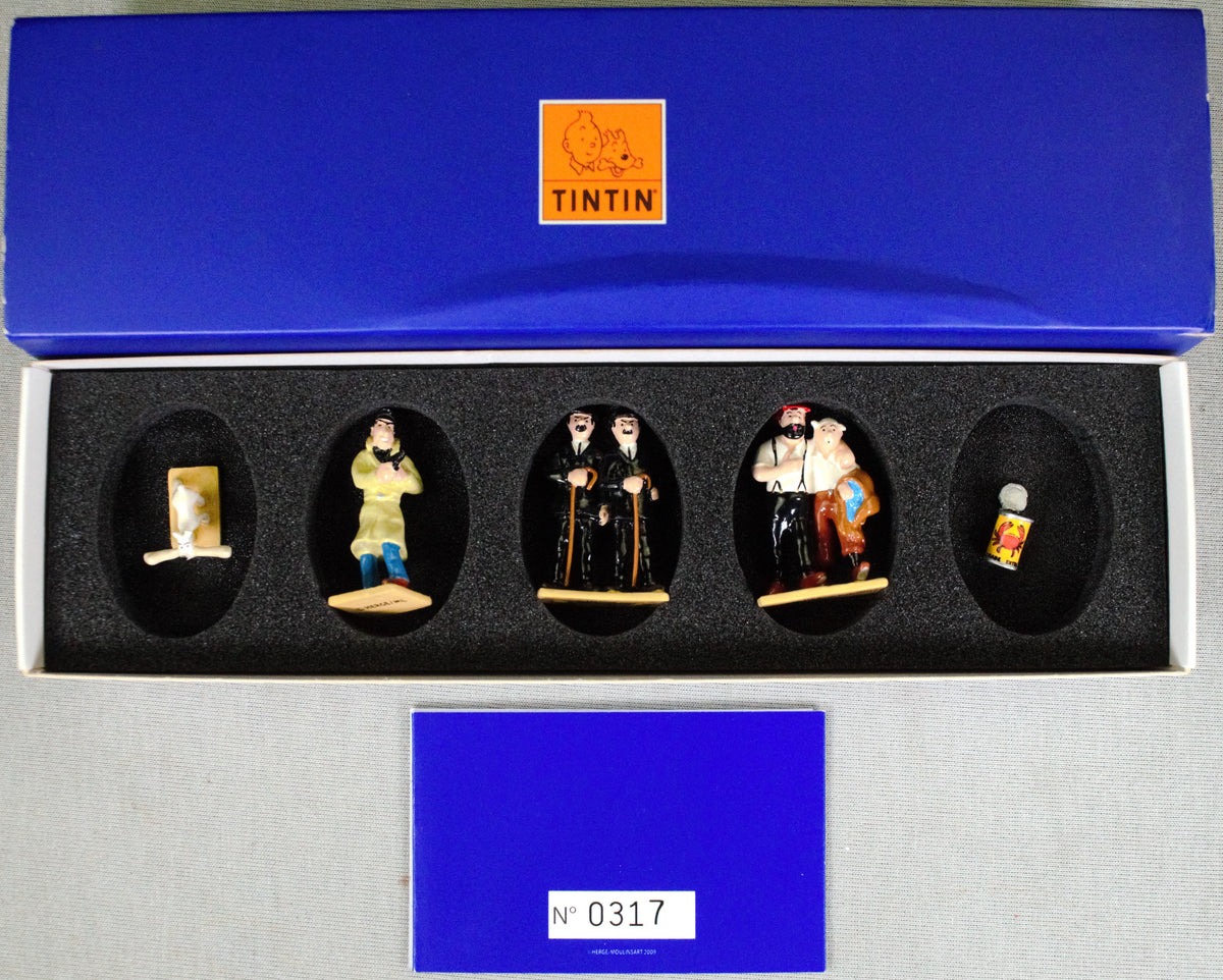 Pixi Mini Serie Tintin Set 46239 "Crabe Pinces D' Or" 2009 5x Metal Figurines RARE