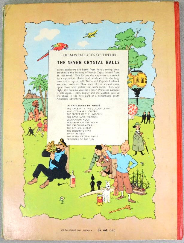 The Seven Crystal Balls - Methuen 1962 1st Edition Hardback Rare Tintin book Herge EO