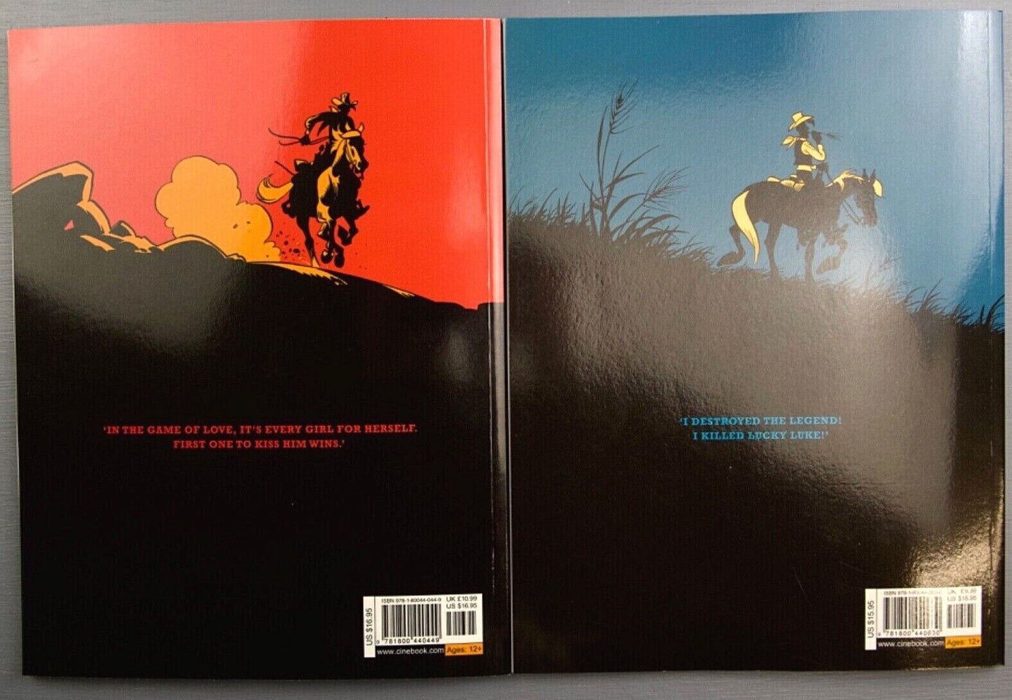 Lucky Luke Matthieu Bonhomme Set of 2 WANTED/Man Who Shot Cinebook Paperback Comic