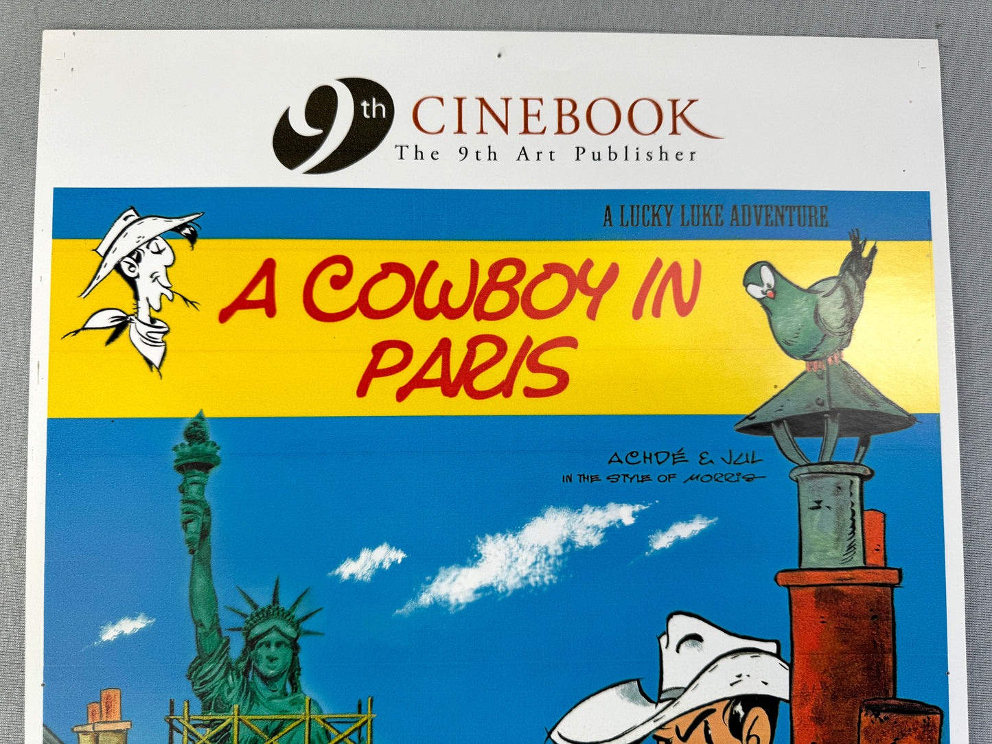 Rare Ltd Lucky Luke Poster "A Cowboy in Paris" Cinebook 9th Art Publisher A3 42x30cm