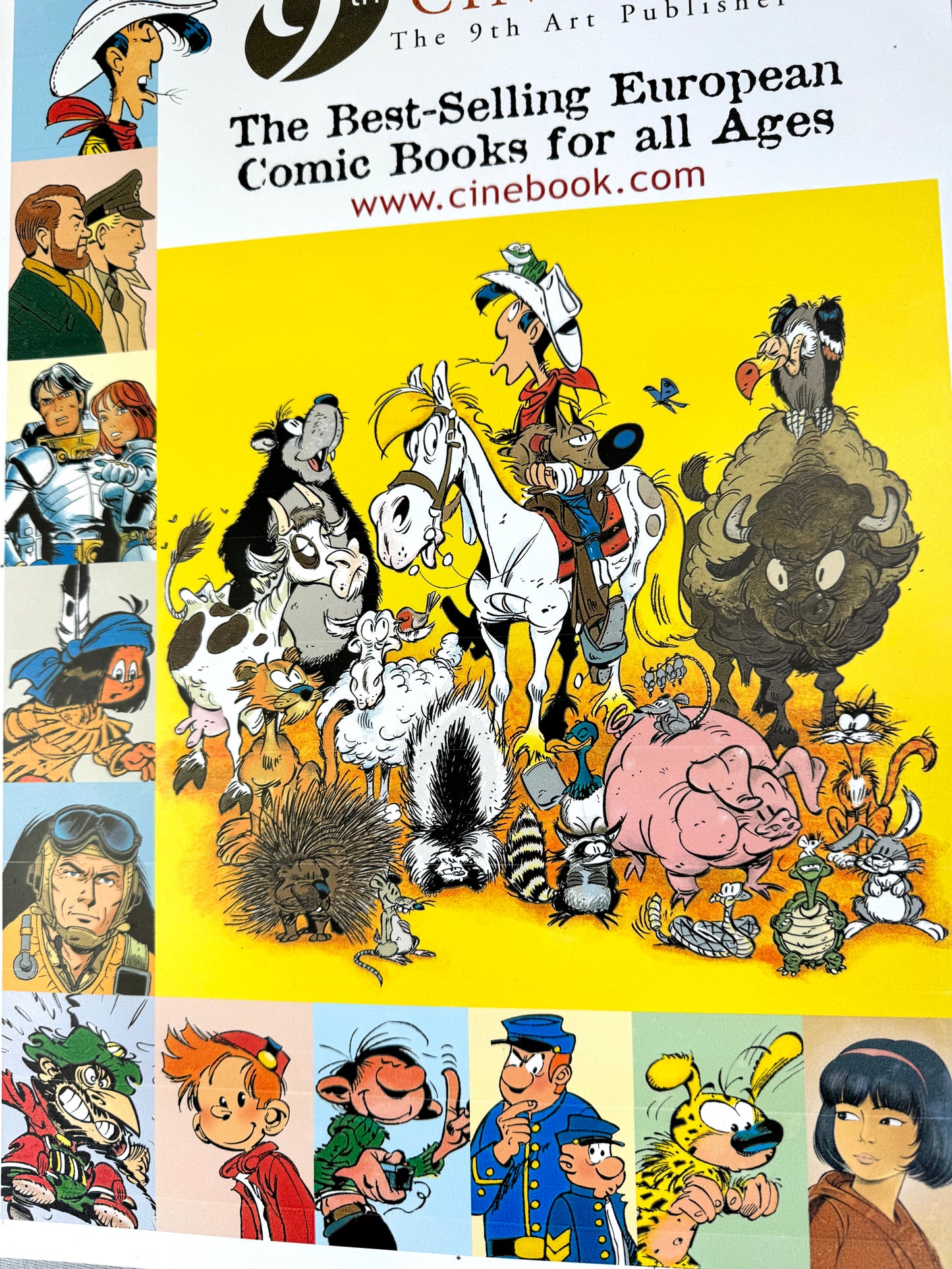 Rare Ltd Cinebook 9th Art Publisher Poster Lucky Luke/Yakari/Yoko A3 42x30cm