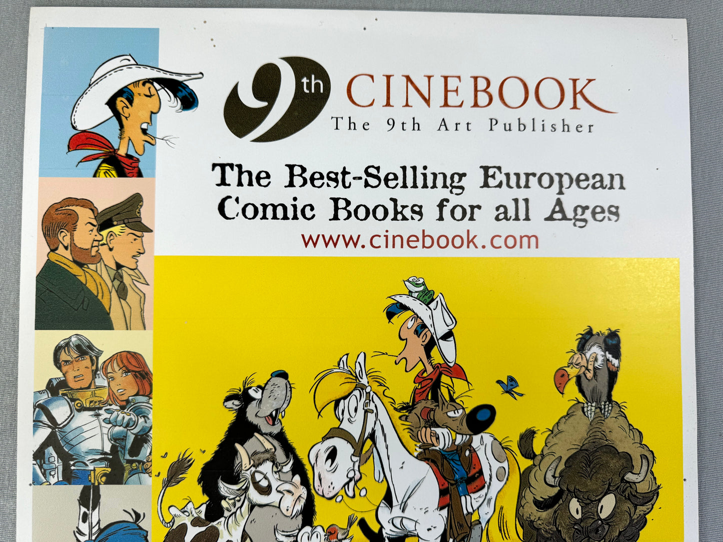 Rare Ltd Cinebook 9th Art Publisher Poster Lucky Luke/Yakari/Yoko A3 42x30cm