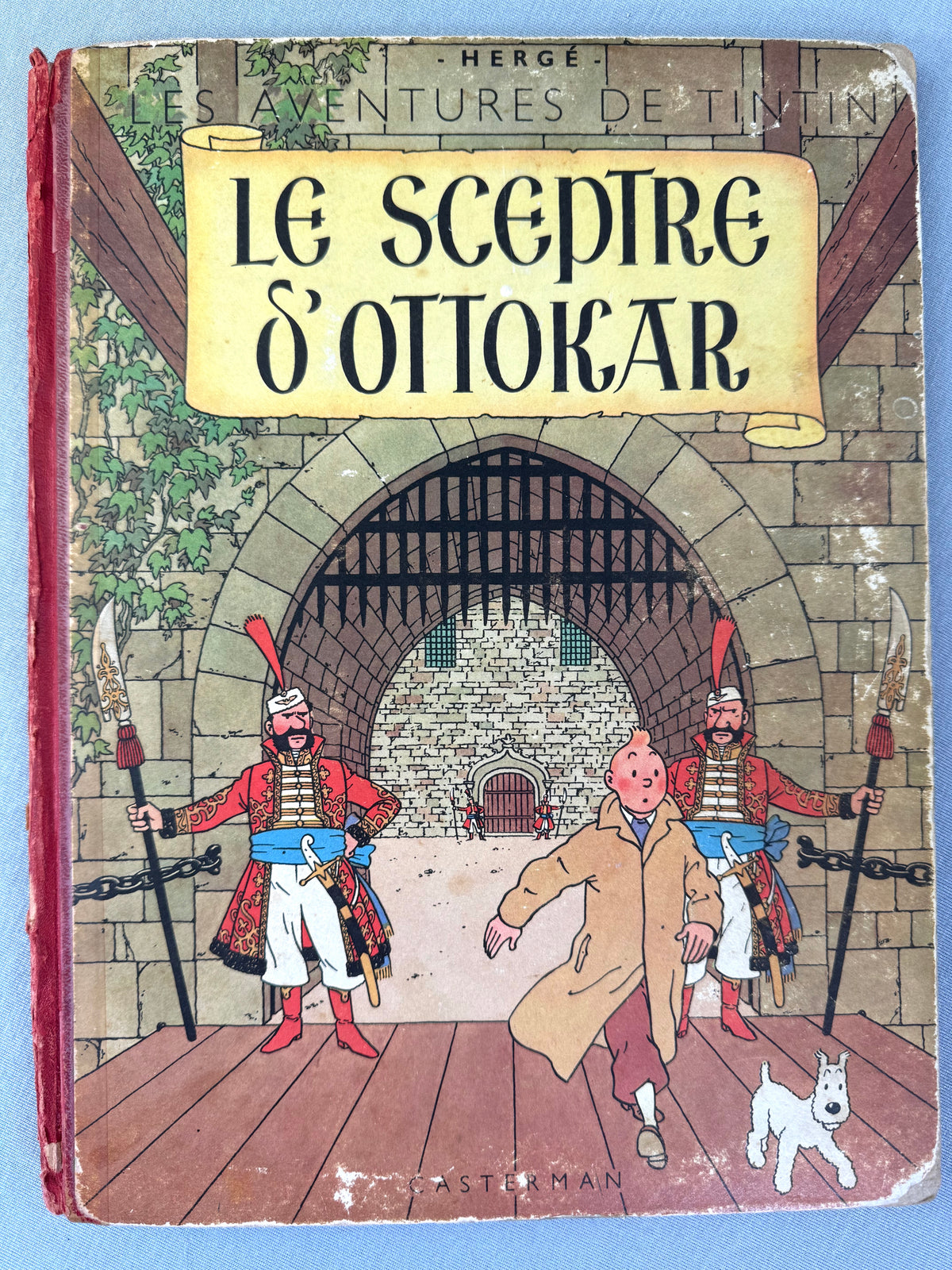 Le Sceptre D' Ottokar 1948 Vintage red cloth Hardback Edition B2 Tintin Comic Book