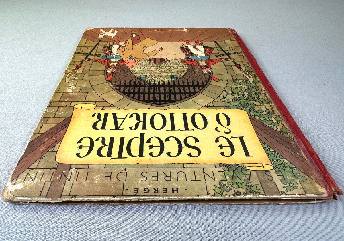 Le Sceptre D' Ottokar 1948 Vintage red cloth Hardback Edition B2 Tintin Comic Book