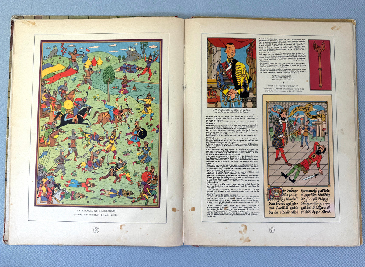 Le Sceptre D' Ottokar 1948 Vintage red cloth Hardback Edition B2 Tintin Comic Book
