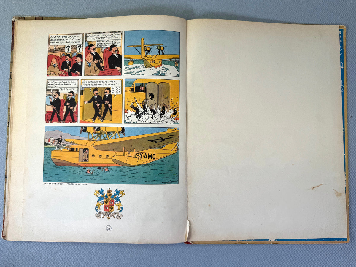Le Sceptre D' Ottokar 1948 Vintage red cloth Hardback Edition B2 Tintin Comic Book