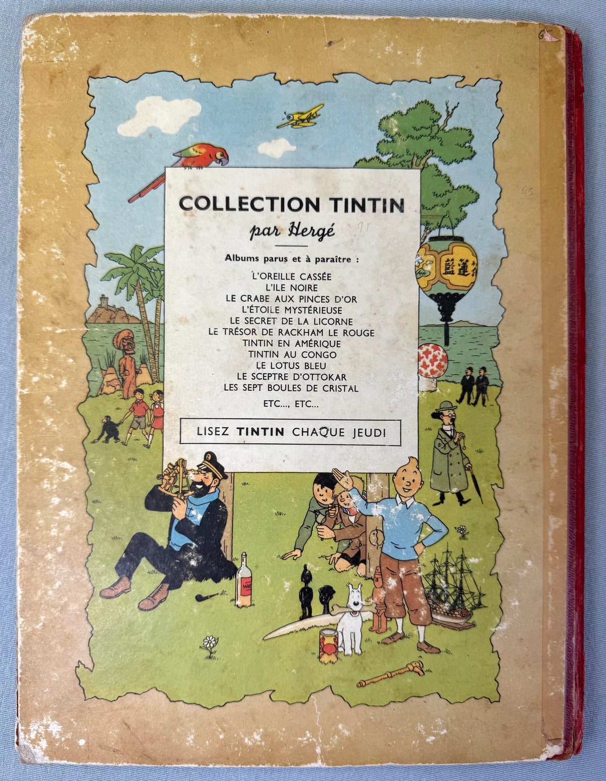 Le Sceptre D' Ottokar 1948 Vintage red cloth Hardback Edition B2 Tintin Comic Book