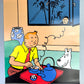 Rare Ltd Moulinsart Poster: Tintin Taking Tea: The Blue Lotus 23010 60x80cm Herge