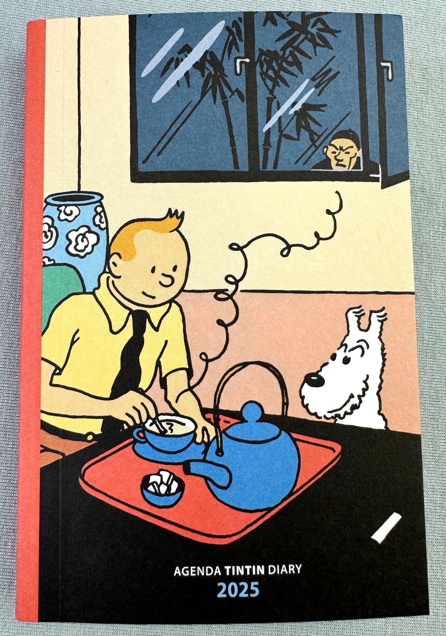 2025 Tintin Mini Pocket Diary by Moulinsart: 10 x 15cm Herge Iconic Blue Lotus Artwork