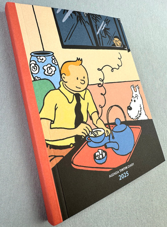 2025 Tintin Desk Diary by Moulinsart: 21 x 15cm Herge Iconic Blue Lotus Artwork