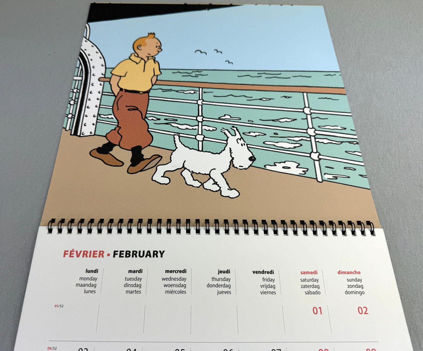 2025 Large Tintin Calendar by Moulinsart: 30x30cm Herge Iconic Blue Lotus Artwork Diary