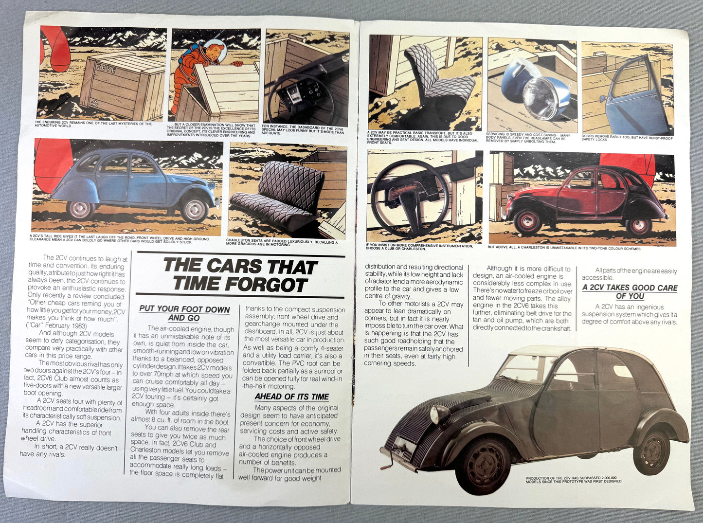 Rare 1984 Citroen Tintin Car Brochure: Journey to Planet 2CV6 by Herge Comic