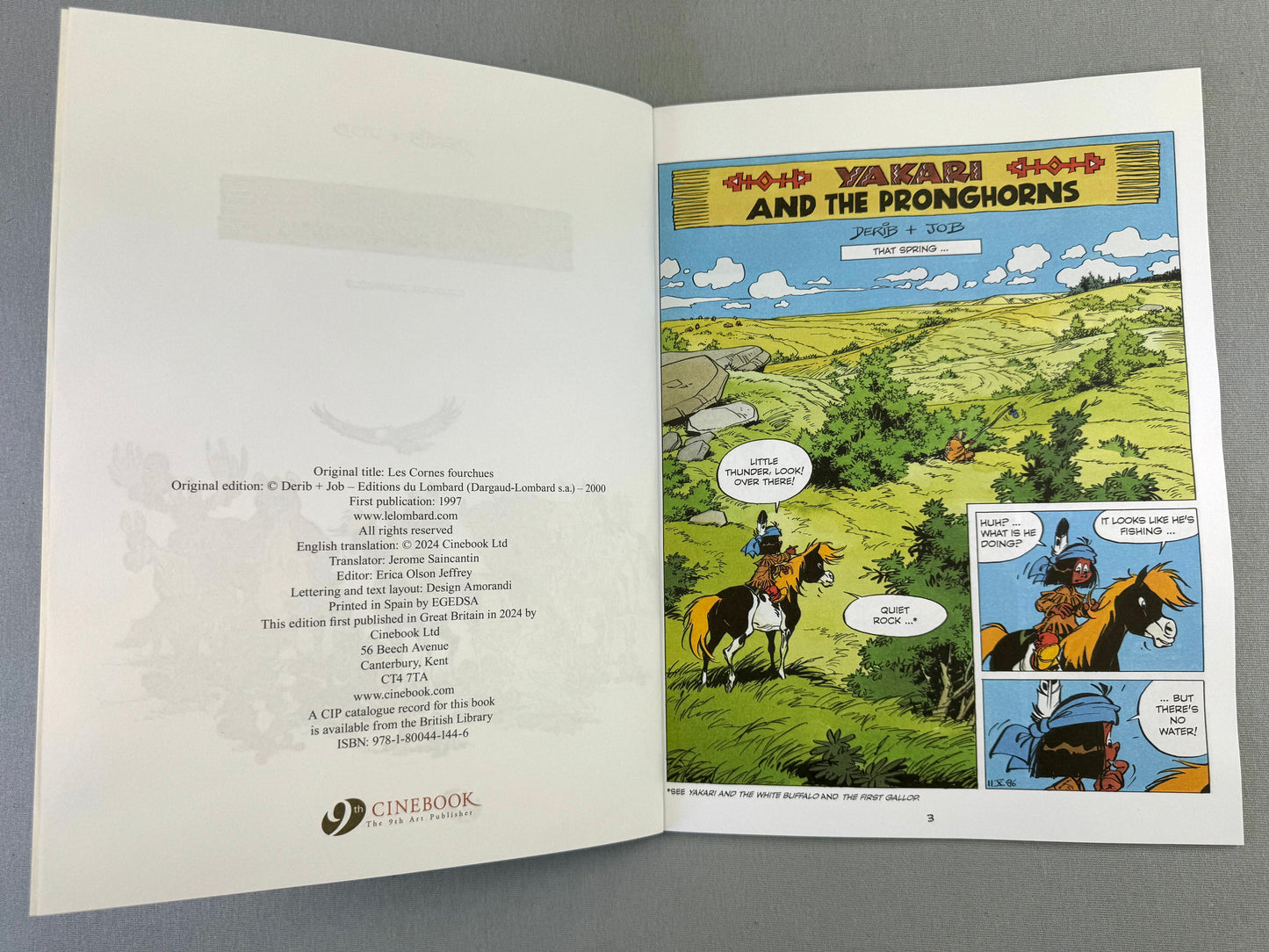 Yakari And the Pronghorns Volume 22 Cinebook Paperback Comic Book Derib+job