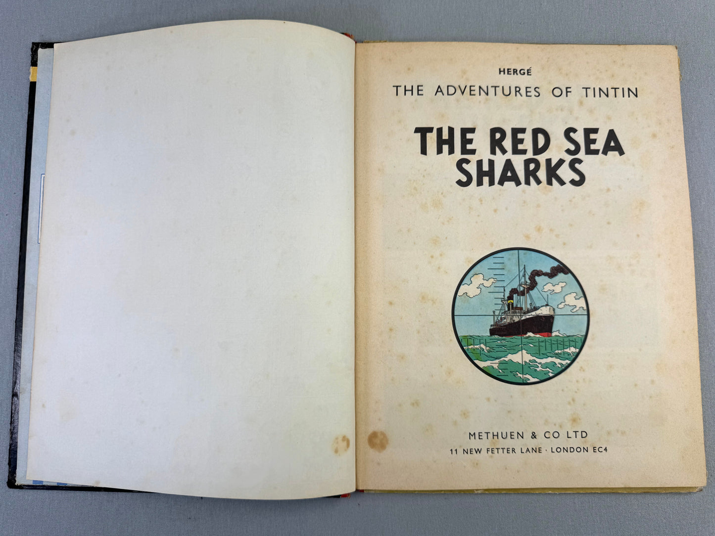 The Red Sea Sharks Methuen UK 2nd Reprint Edition 1965 Hardback Tintin Book Herge