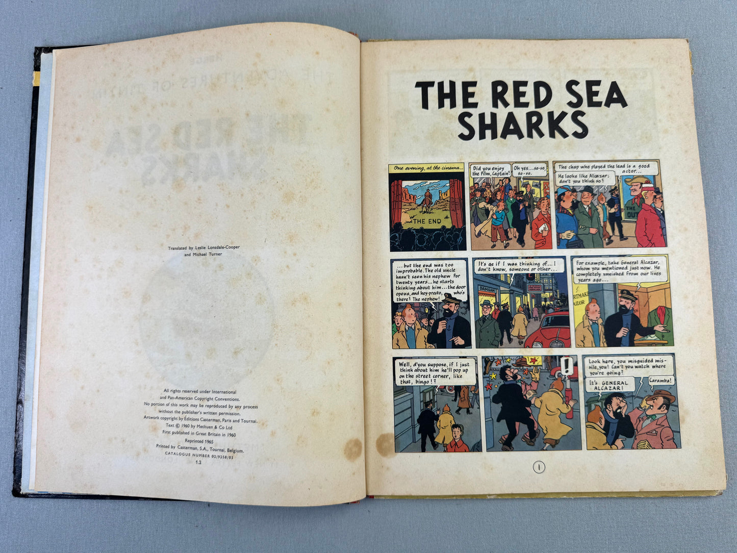 The Red Sea Sharks Methuen UK 2nd Reprint Edition 1965 Hardback Tintin Book Herge