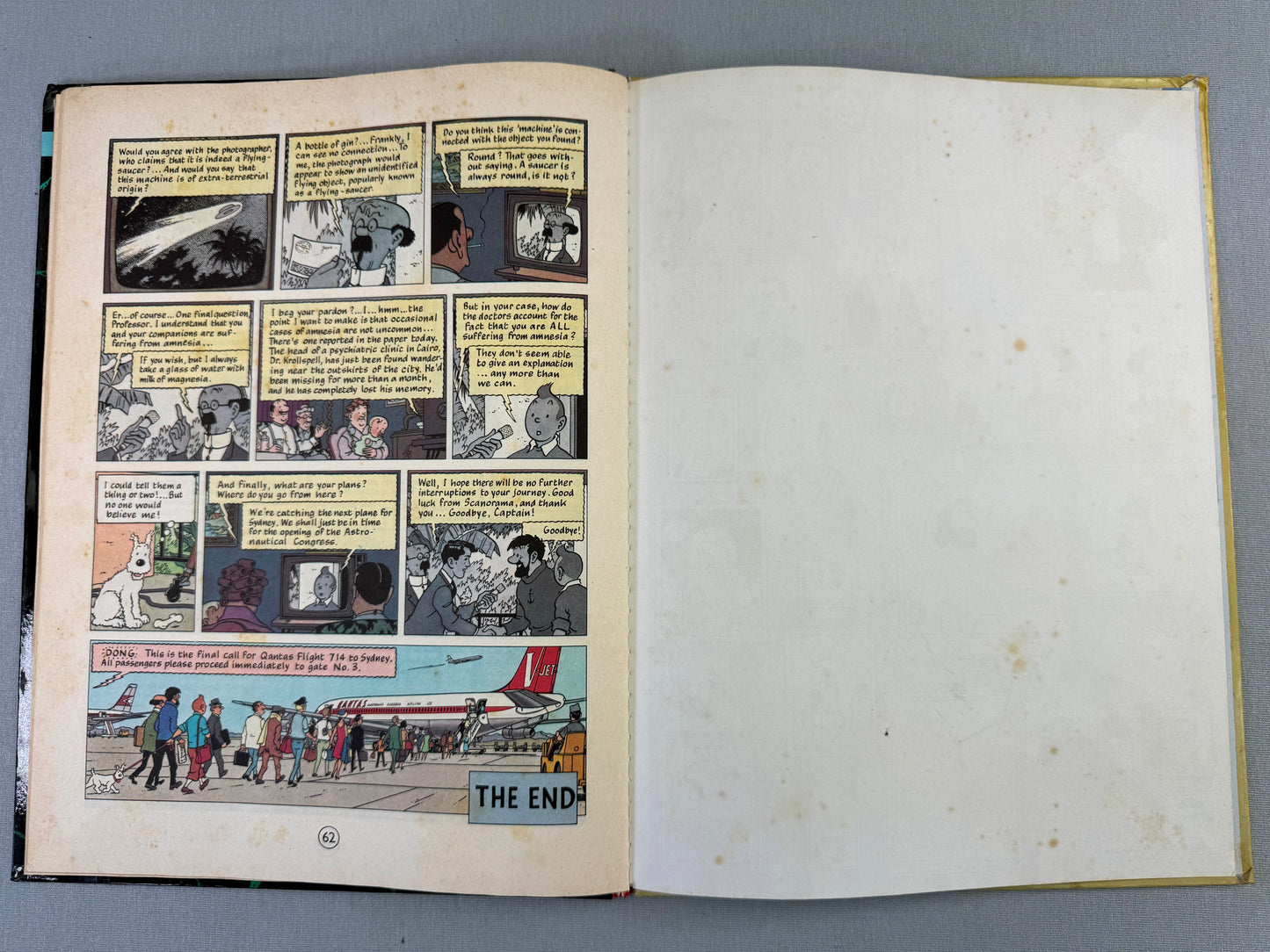 Flight 714 - Methuen 1968 2nd Reprint Edition UK Hardback Rare Tintin book Herge EO