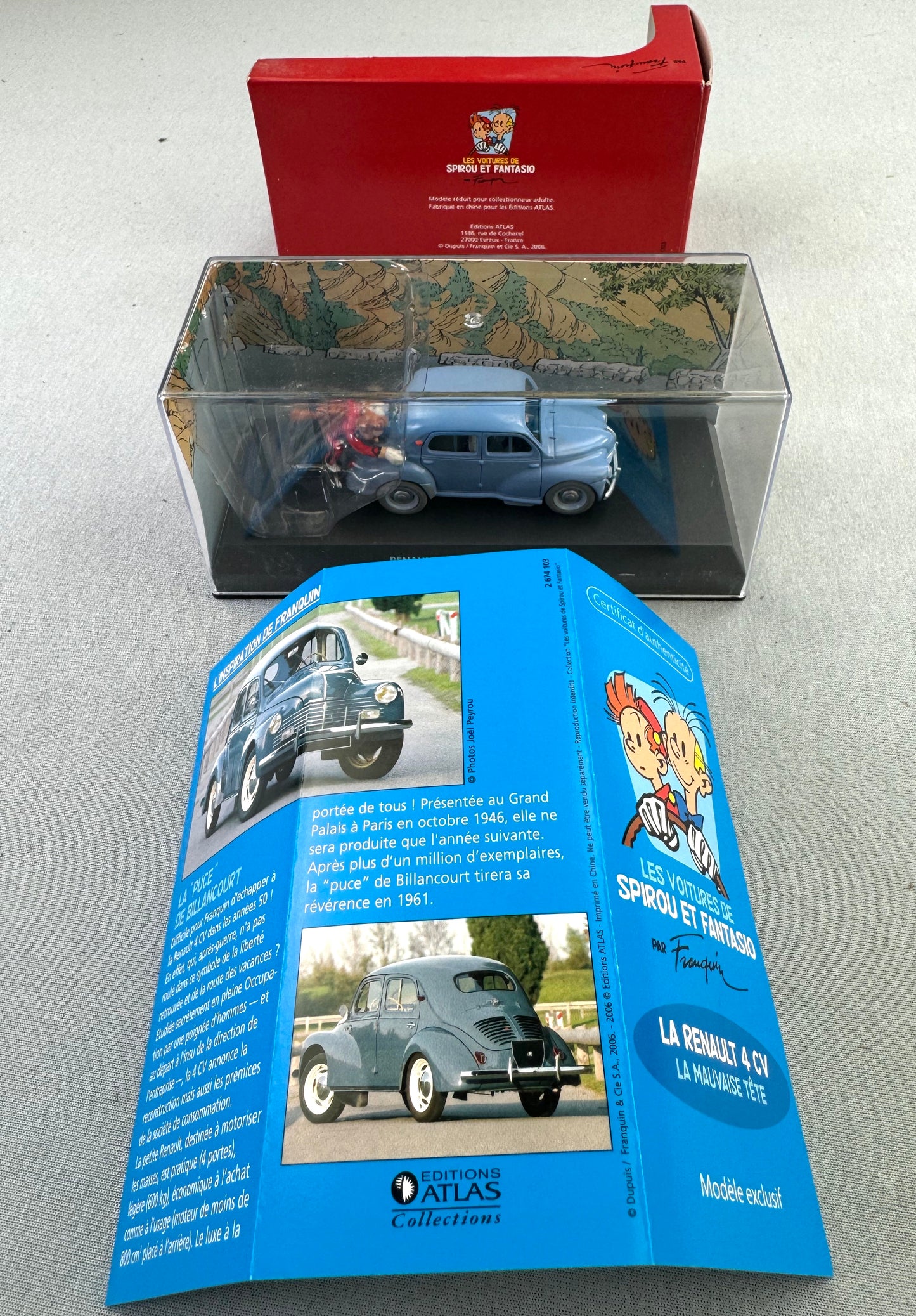 Atlas Spirou 1/43 Scale Voiture #3 Renault 4 CV: Mauvaise Tete Rare model car