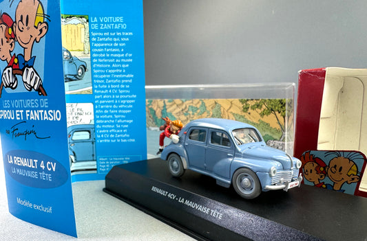 Atlas Spirou 1/43 Scale Voiture #3 Renault 4 CV: Mauvaise Tete Rare model car