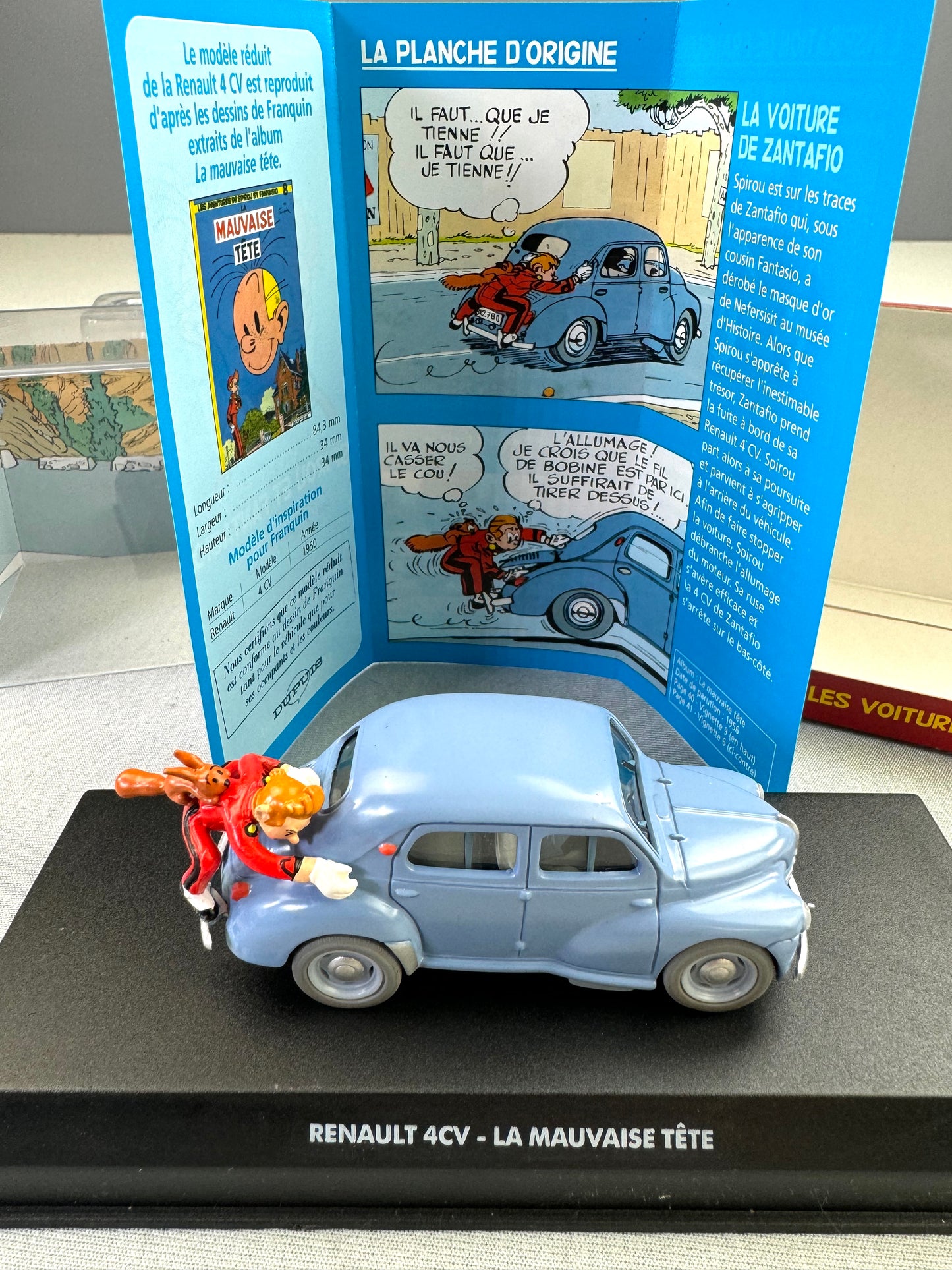 Atlas Spirou 1/43 Scale Voiture #3 Renault 4 CV: Mauvaise Tete Rare model car