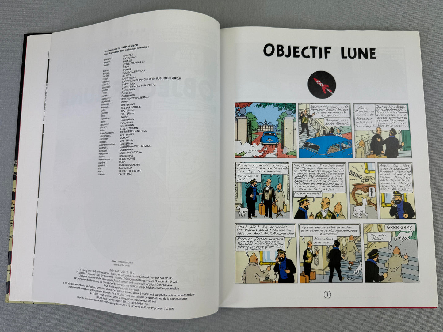 Tintin et la Lune Double Album Comic Book - 2009 Casterman French HB Edition Herge