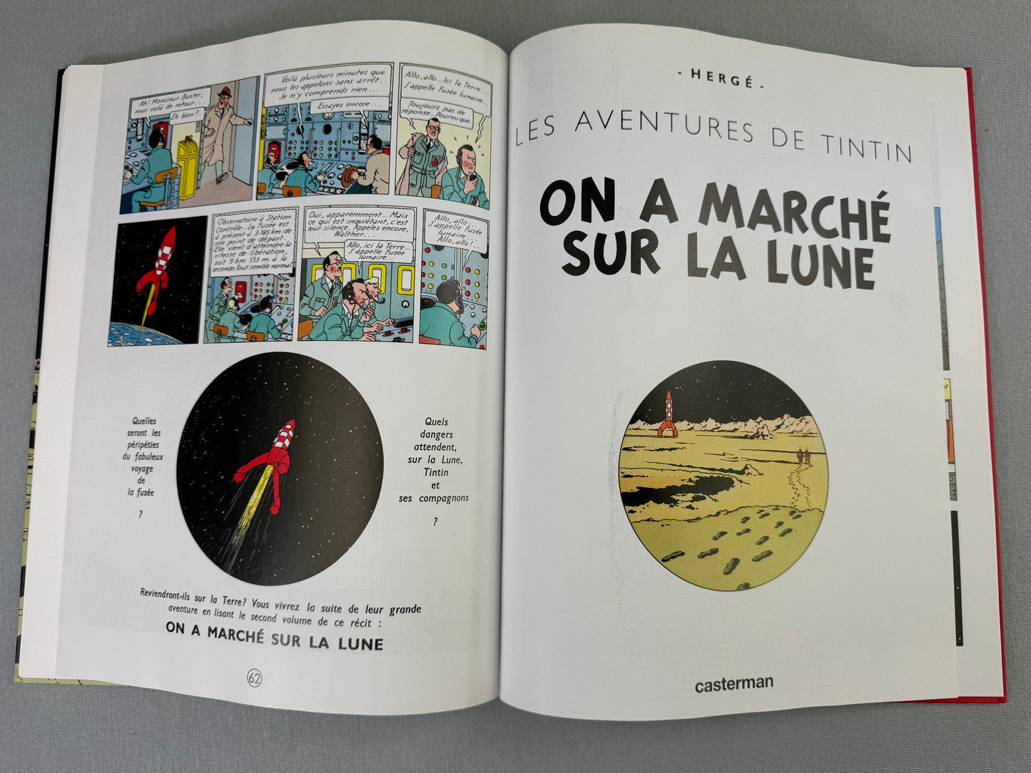 Tintin et la Lune Double Album Comic Book - 2009 Casterman French HB Edition Herge
