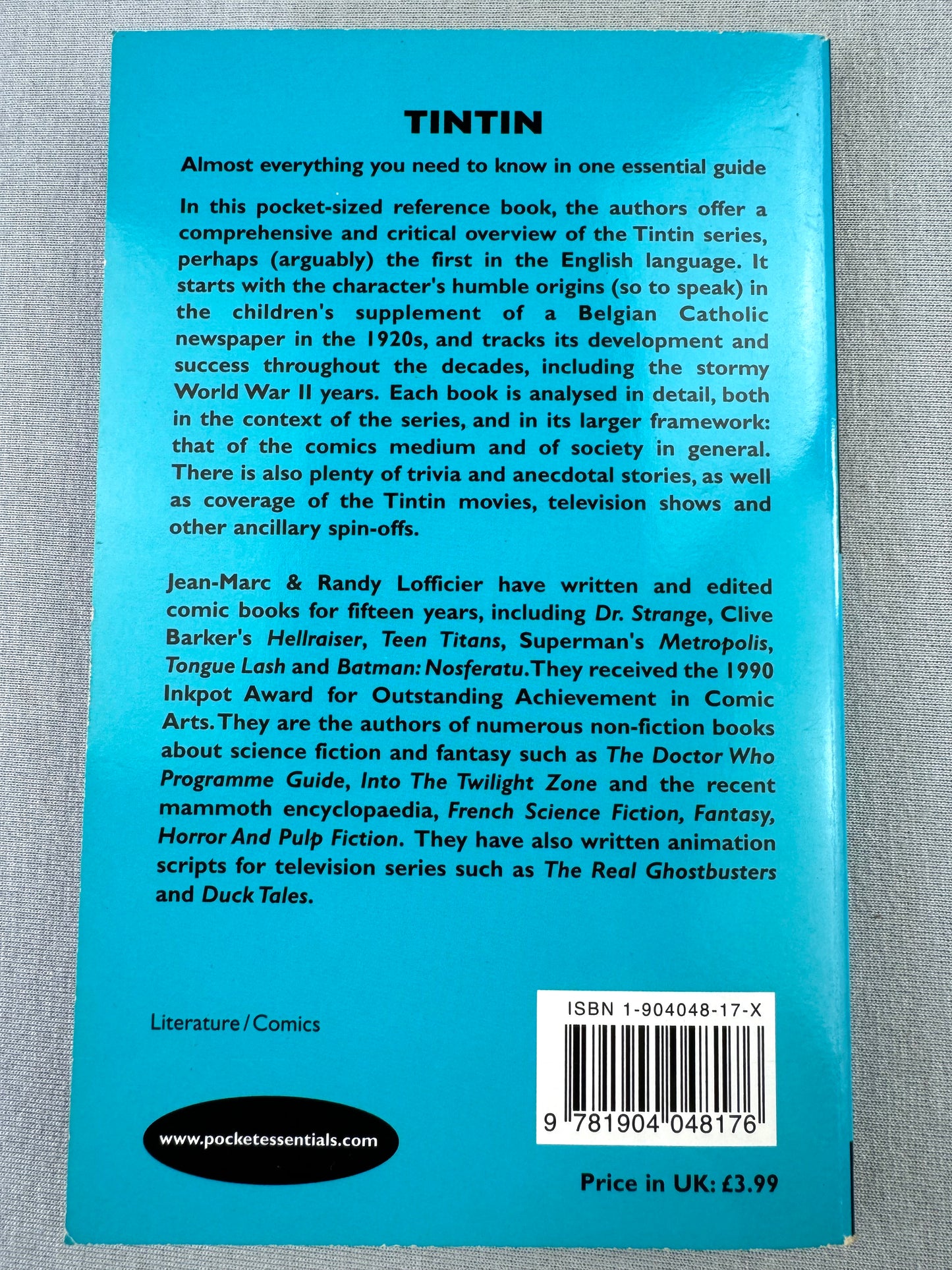 Tintin The Pocket Essential - 2002 UK Paperback Edition by Jean Marc/Randy Lofficier