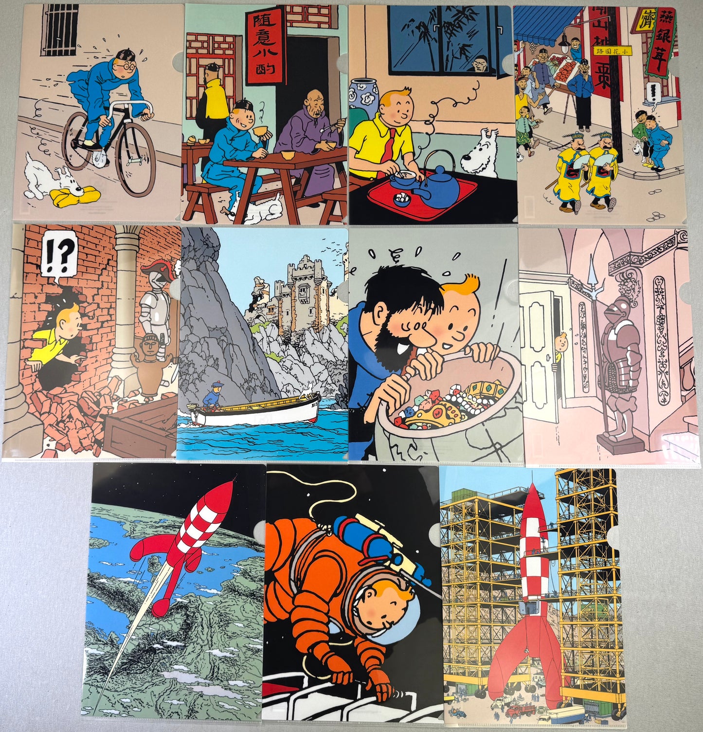 x11 Moulinsart Tintin A4 Plastic Sleeves - FULL SET