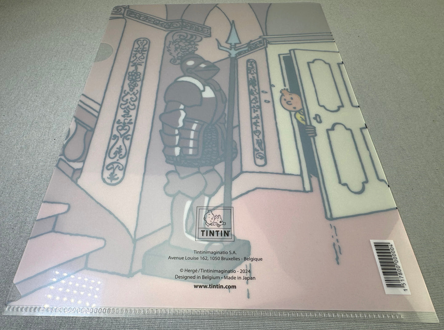 Moulinsart Tintin A4 Plastic Sleeve - Secret of the Unicorn Armor