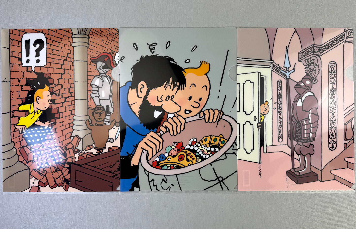 x3 Moulinsart Tintin A4 Plastic Sleeves - Secret of the Unicorn SET