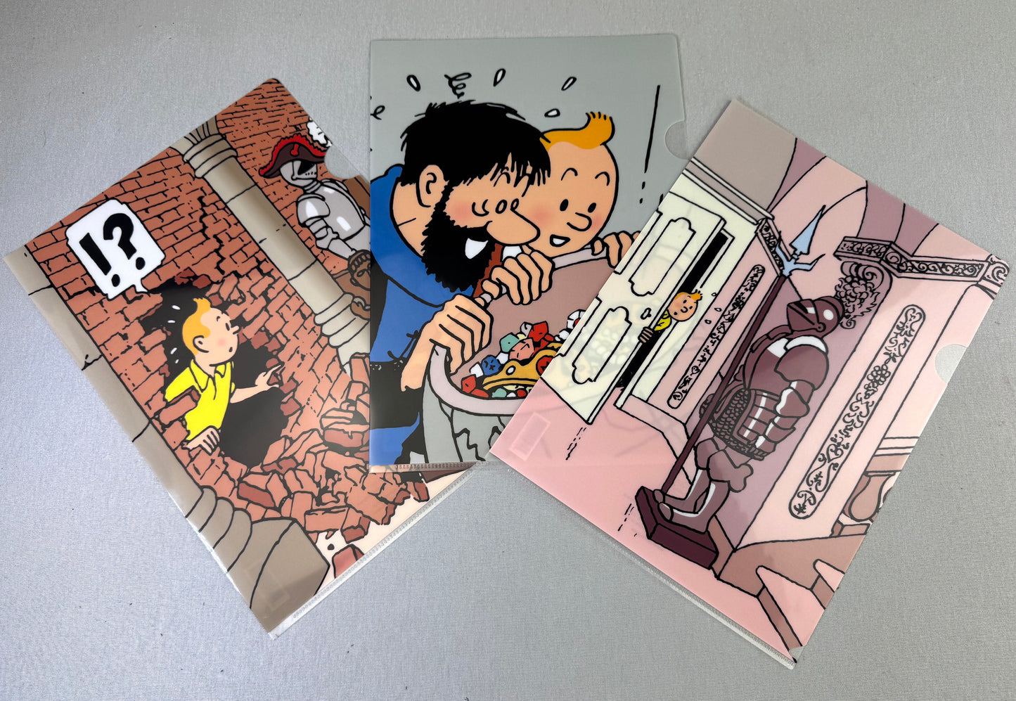 x3 Moulinsart Tintin A4 Plastic Sleeves - Secret of the Unicorn SET