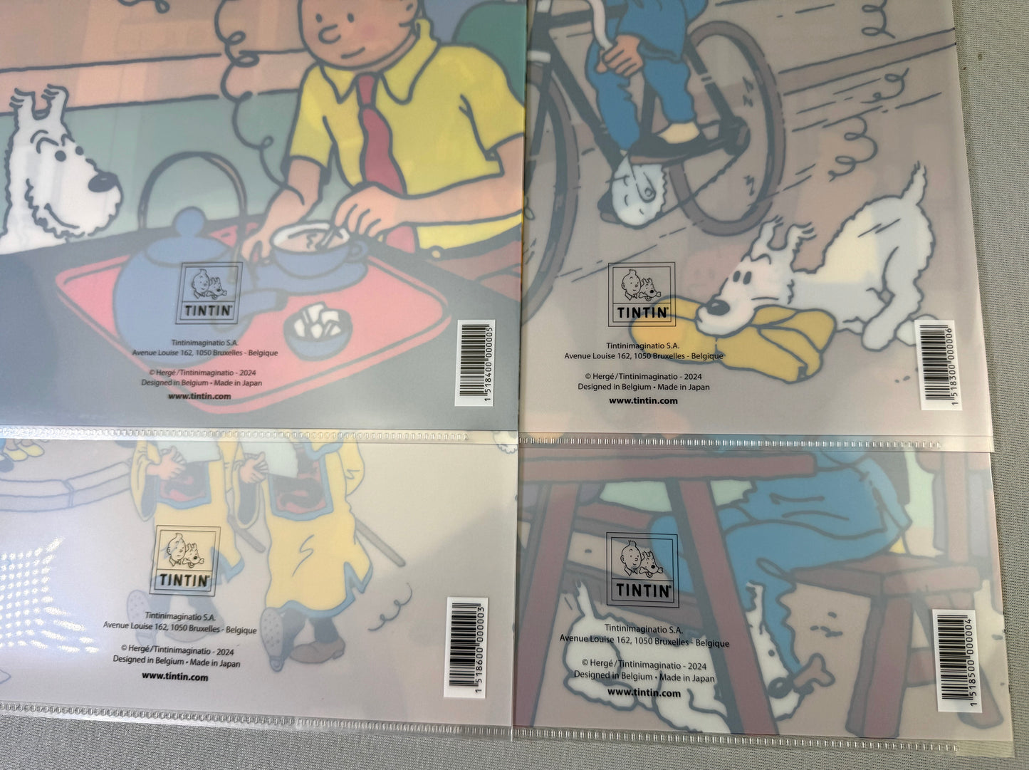 x4 Moulinsart Tintin A4 Plastic Sleeves - Blue Lotus SET