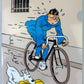 Moulinsart Tintin A4 Plastic Sleeve - Blue Lotus Bicycle
