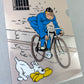 Moulinsart Tintin A4 Plastic Sleeve - Blue Lotus Bicycle