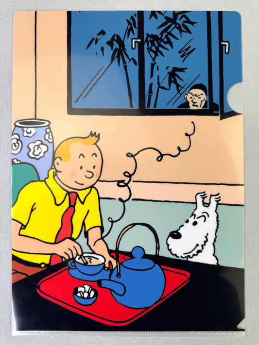 Moulinsart Tintin A4 Plastic Sleeve - Blue Lotus Tea