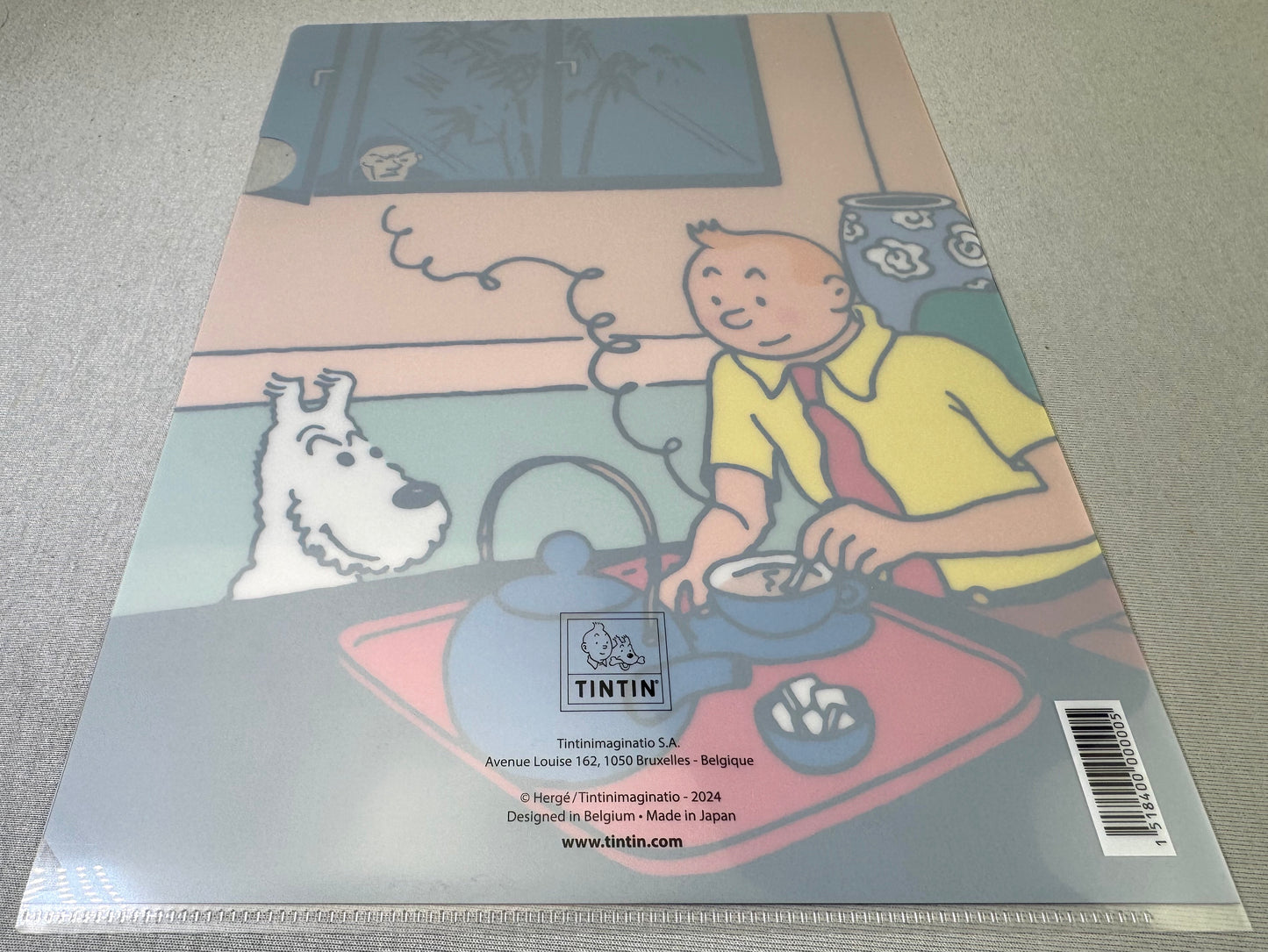 Moulinsart Tintin A4 Plastic Sleeve - Blue Lotus Tea
