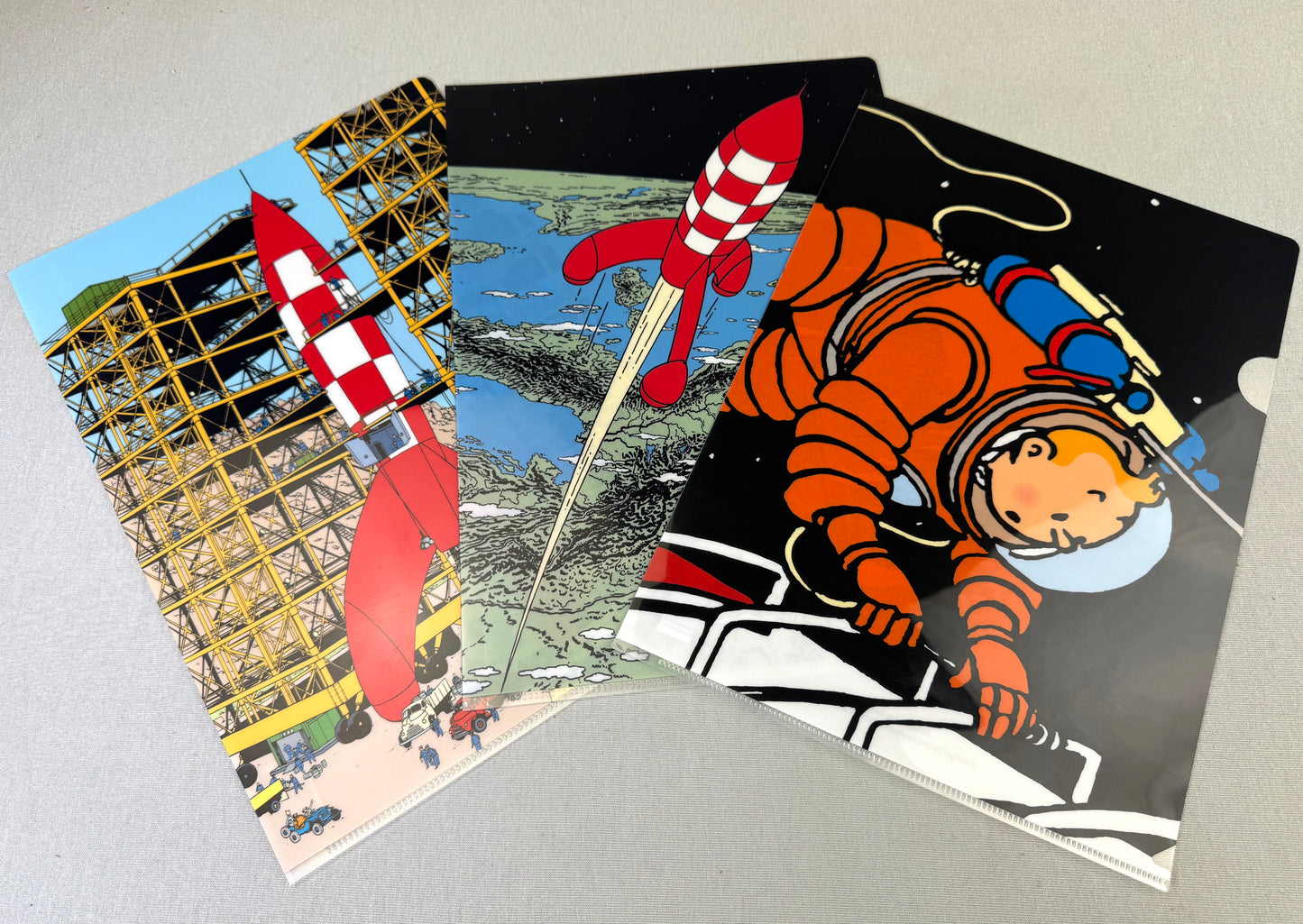 x3 Moulinsart Tintin A4 Plastic Sleeves - Lunar Series SET