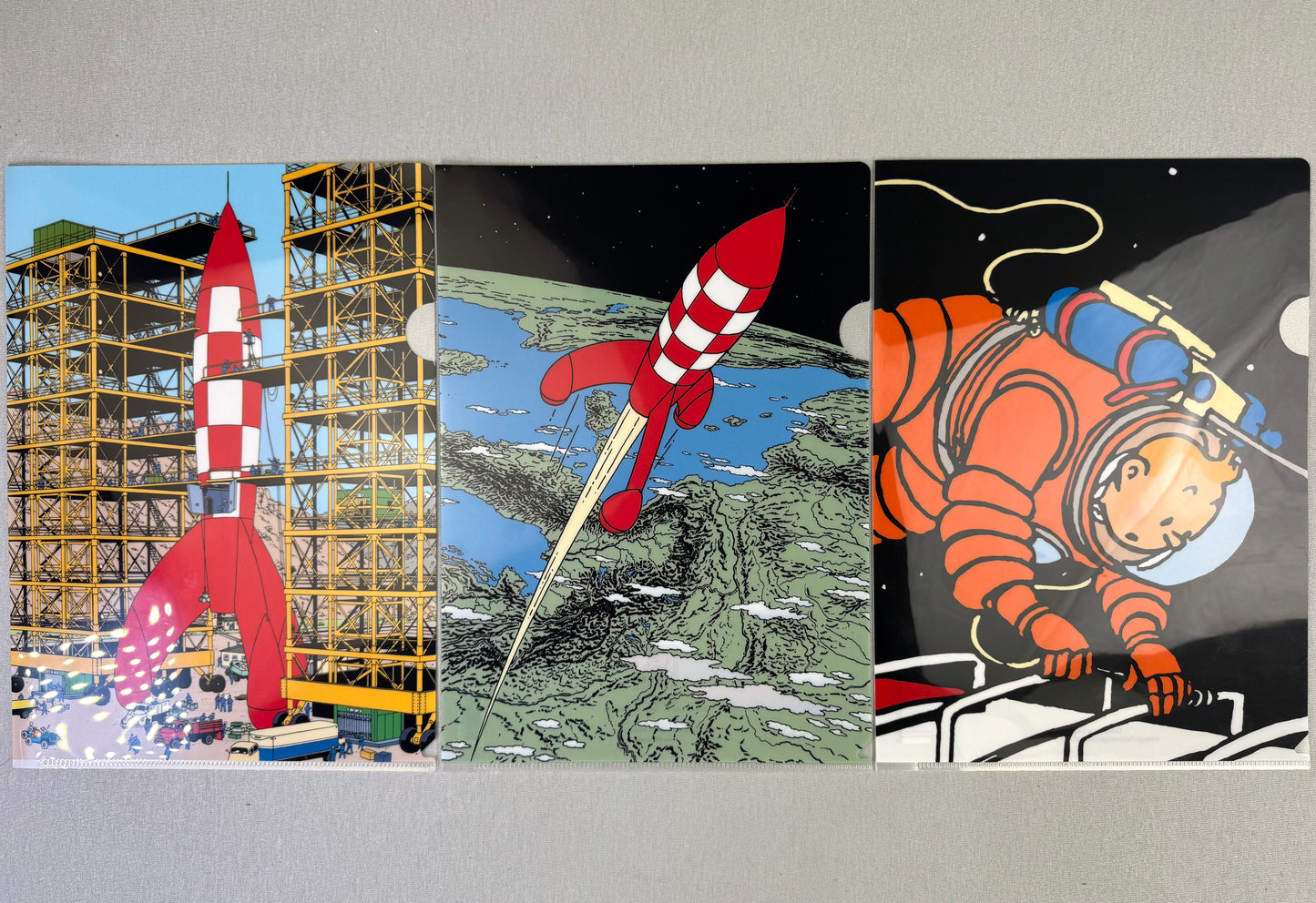 x3 Moulinsart Tintin A4 Plastic Sleeves - Lunar Series SET
