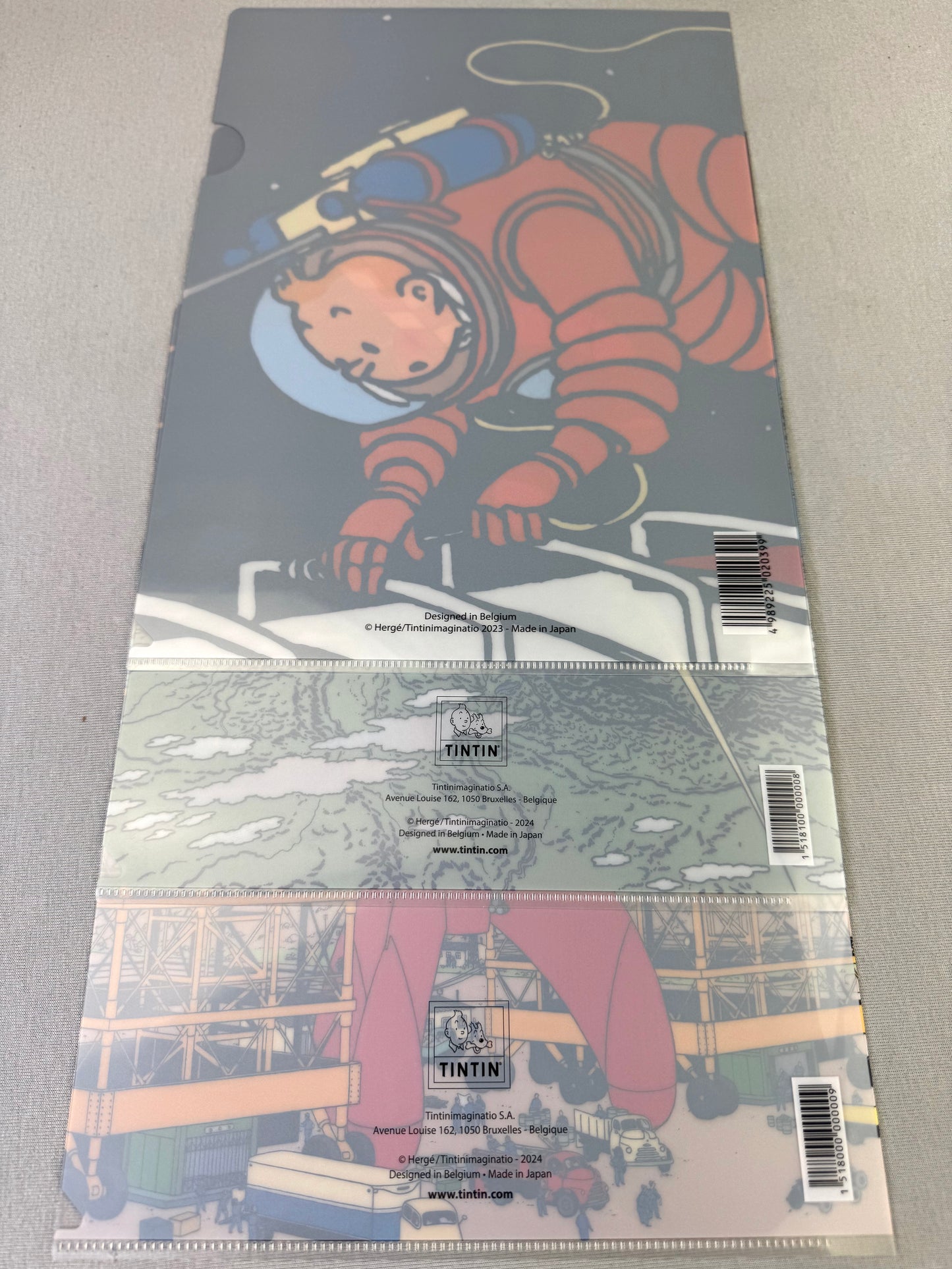 x3 Moulinsart Tintin A4 Plastic Sleeves - Lunar Series SET